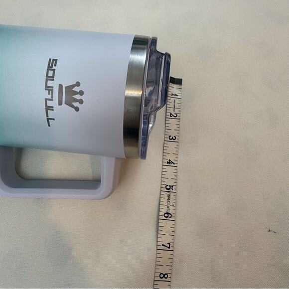 Soufull Double Insulated 40 oz Travel Tumbler Ombre Green Screw Top Lid & Straw - Picture 13 of 16
